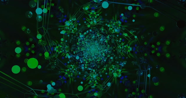 Green Particle VJ Loop - Digital Network Screensaver 4K 60fps